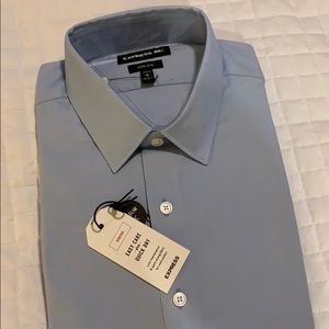 Express 1MX Men’s blue extra slim dress shirt.